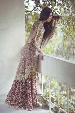 My design is inspired by the above picture, a wedding gown created by the talented Saira Rizwan